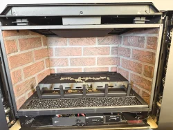 Travis 34 DVL gas insert with fireback installed during a Collegeville, PA installation